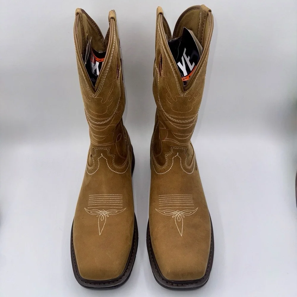 Frye Supply Safety Crafted Waterproof Boots Men's Size 10 W Wide Brown Steel Toe